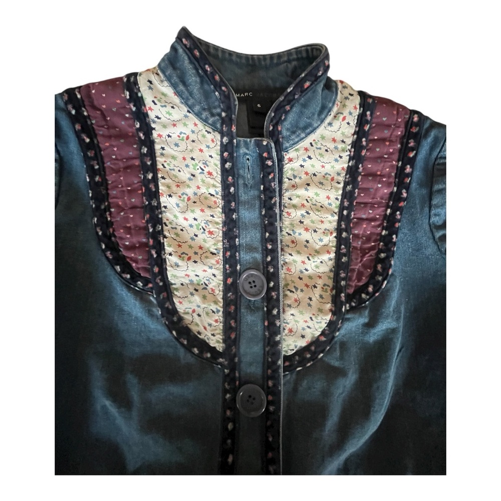Marc Jacobs Vintage Y2K Floral Patchwork Denim Jacket - Size 6 - Picture 4 of 6